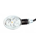 LED Sifam Paire de Mini Clignotant LED C.E Ovale Noir 75 x 40mm Homologues C.E
