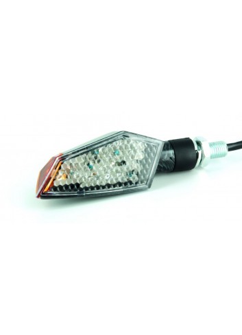 LED Sifam Paire de Mini Clignotant LED C.E + Led Laterales - 100 x 35mm Look Carbone - Homologues C.E