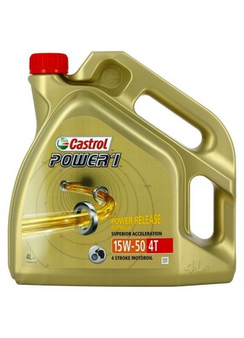Semi Synthèse 4T Castrol Huile 4T 15W50 POWER1 4L - Semi Synthese