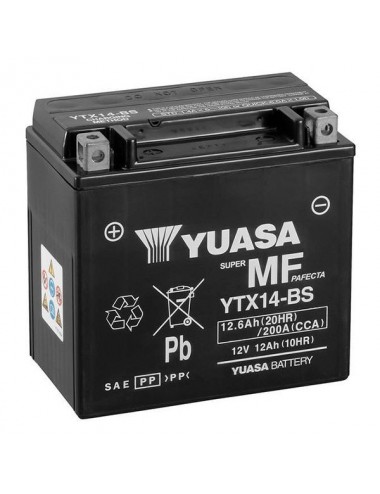 SLA Yuasa Batterie YTX14-BS SLA AGM - Sans Entretien - Prete a lemploi.