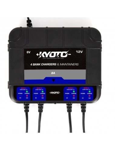 Chargeur Batterie Kyoto Chargeur Multi-Batteries Moto et Scooter - Pour batterie Acide