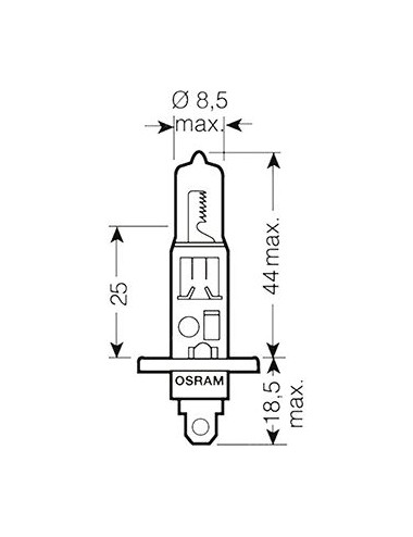 Eclairage Moto Osram Ampoule H1 Night Breaker - 12V 55W P14.5s - Blister 1 ampoule
