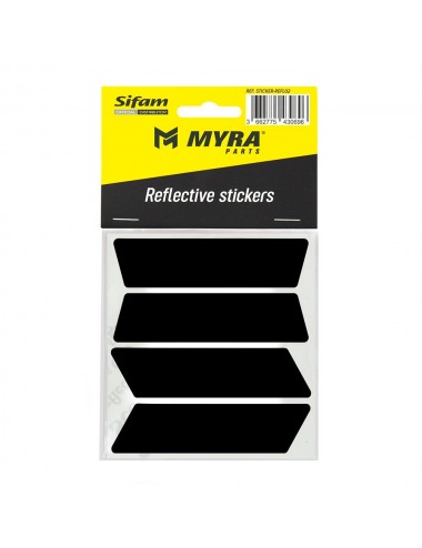 Accessoire Casque Myra Stickers noirs réfléchissants pour casques